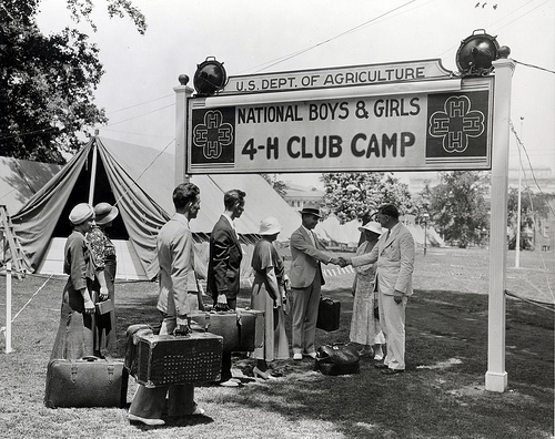 U.S. Department of Agriculture hosted the National 4-H camp on the National Mall in Washington, D.C. in 1927.  Photo courtesy of the National Records and Archives Administration.