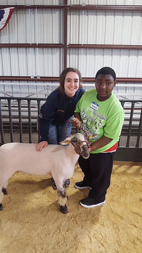 Hanna working the Special Edition San Angelo Livestock Show, which provides a great experience for disabled kids. Photo credit: Hanna Lisenbe, with permission